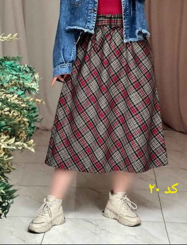 دامن چارخونه پشمی کد ۲۰