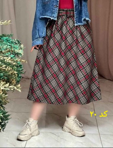دامن چارخونه پشمی کد ۲۰