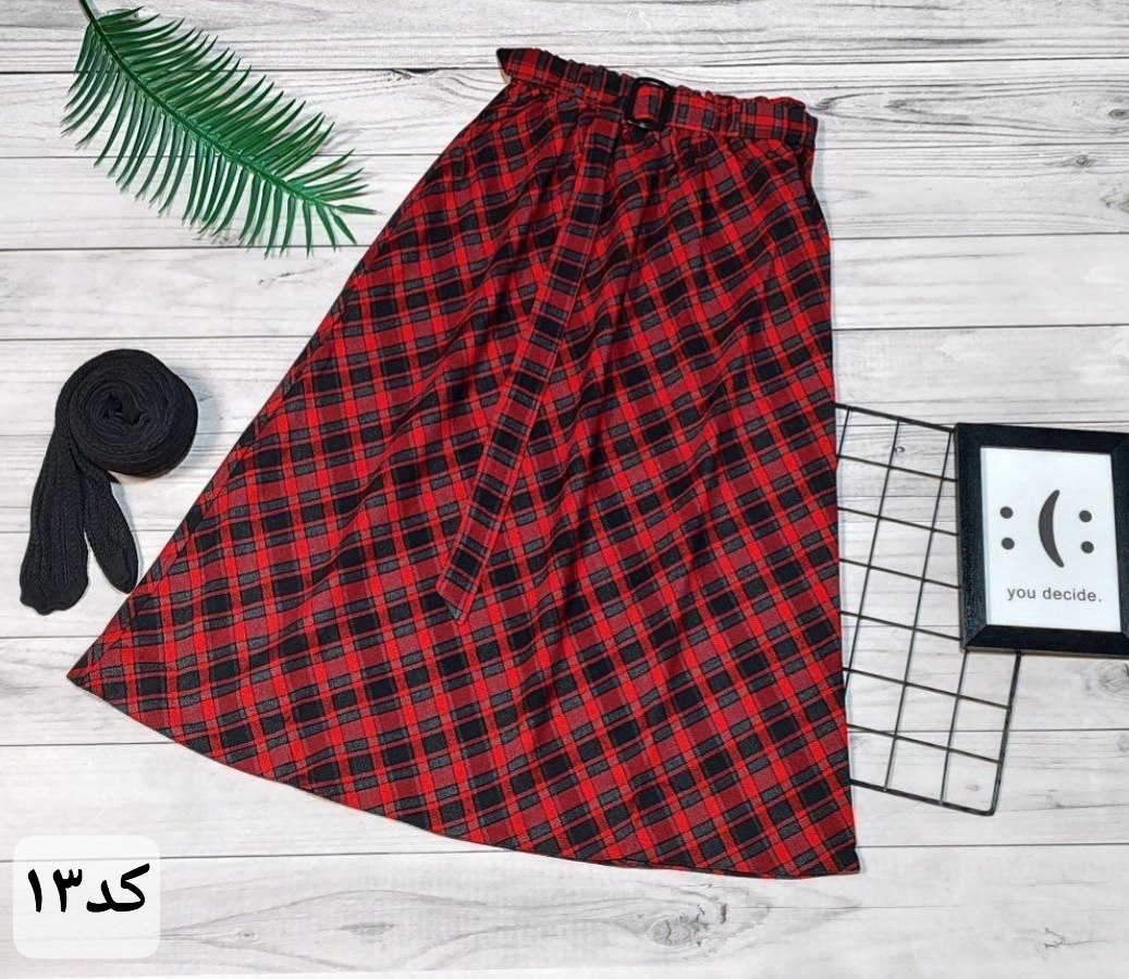 دامن چارخونه پشمی کد ۱۳