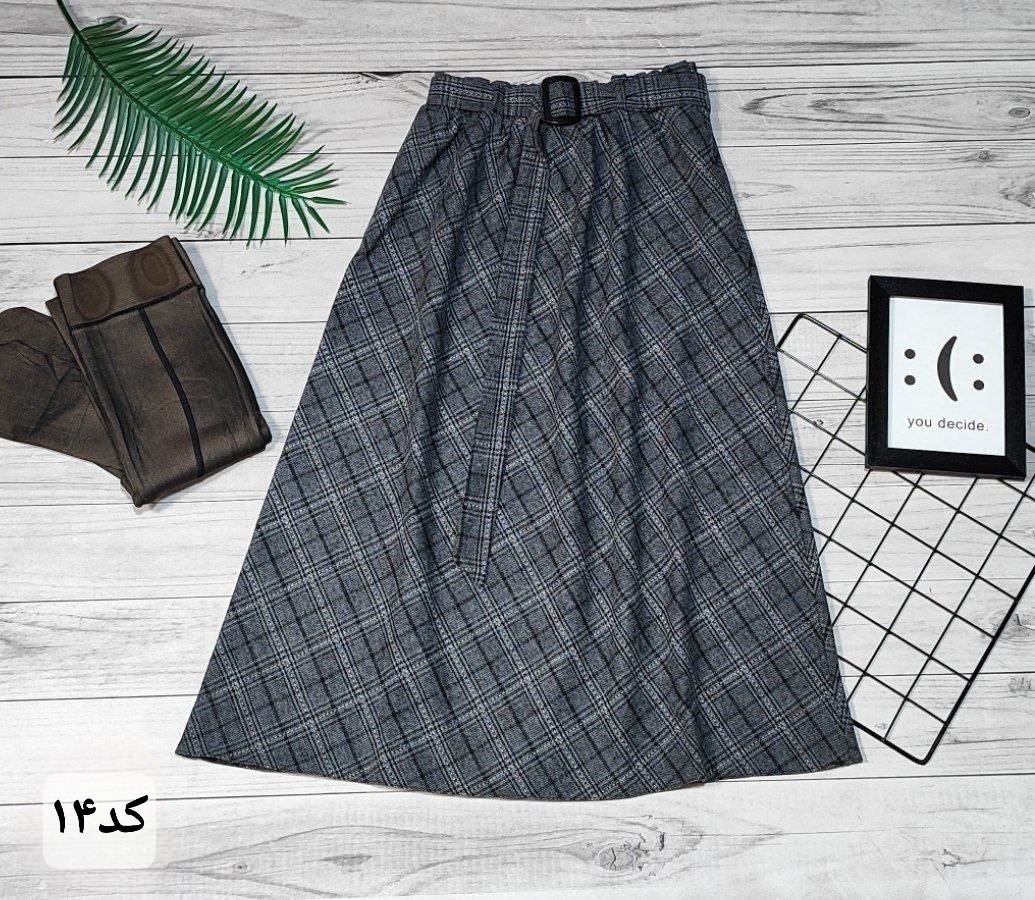 دامن چارخونه پشمی کد ۱۴