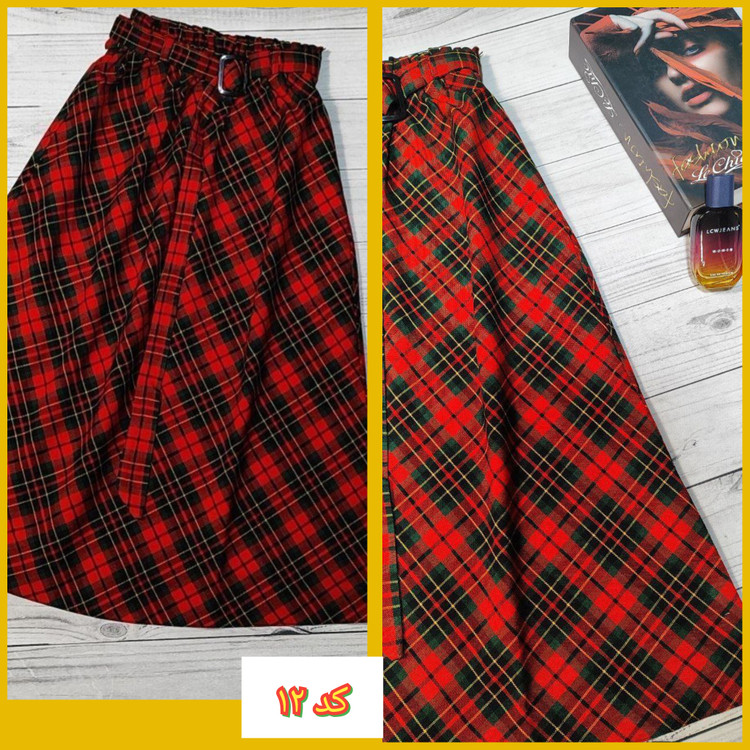 دامن چارخونه پشمی کد ۱۲