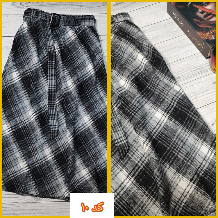 دامن چارخونه پشمی کد ۱۰