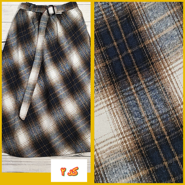 دامن چارخونه پشمی کد ۲