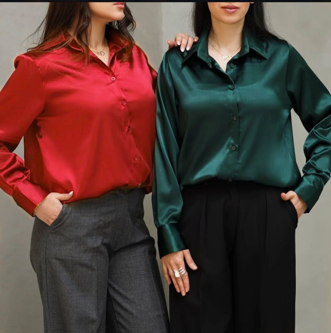 شومیز ساتن یلدایی سایز ۳۸ تا ۴۶