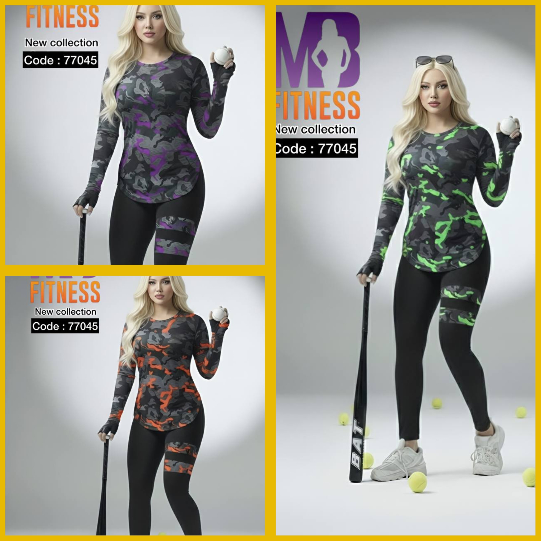 ست بلوز شلوار ورزشی فینگردار فری سایز ۳۶ تا ۴۴