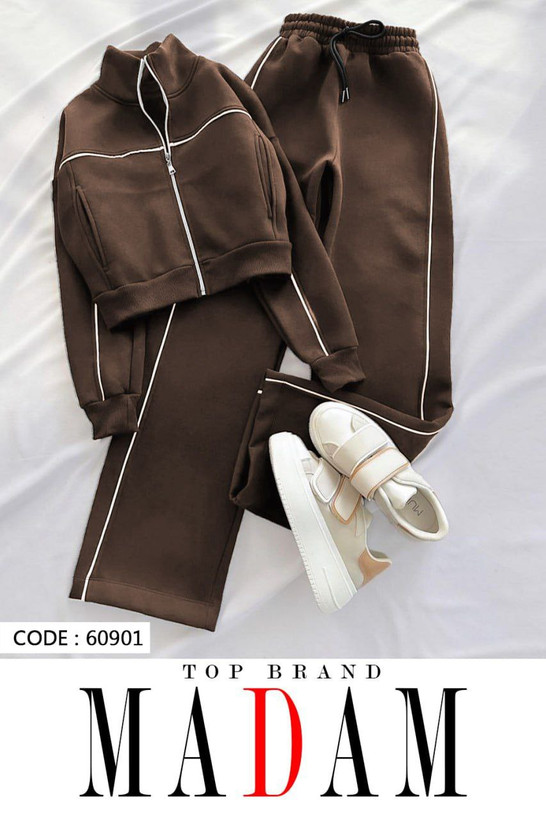 ست سویشرت شلوار قهوه ای سوخته