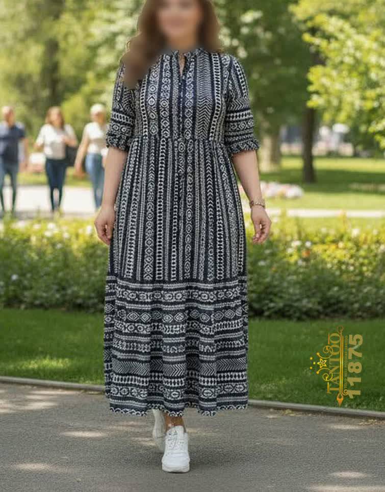 پیراهن بلند سایز بزرگ.سایزبندی از۵۰تا۶۰طبق چارت تصویر