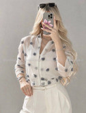 کراپ شیشه ای گل برجسته.فری سایز ۳۸تا۴۴ .در۴ رنگ.برای تعیین رنگ پیام دهید.