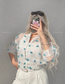 کراپ شیشه ای گل برجسته.فری سایز ۳۸تا۴۴ .در۴ رنگ.برای تعیین رنگ پیام دهید.
