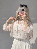 کراپ شیشه ای گل برجسته.فری سایز ۳۸تا۴۴ .در۴ رنگ.برای تعیین رنگ پیام دهید.